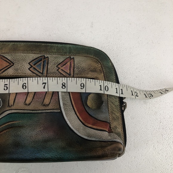 Anuschka Women's Hand Painted Leather Multicolored Crossbody Bag. - Picture 14 of 16